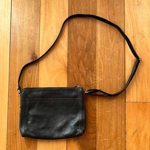 Black fossil leather crossbody bag/purse